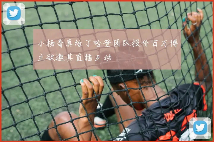 小杨哥真给了哈登团队报价百万博主欲邀其直播互动